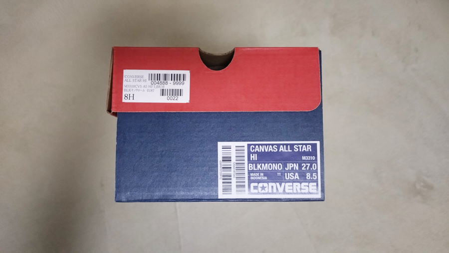 コンバースの箱（ラベル）