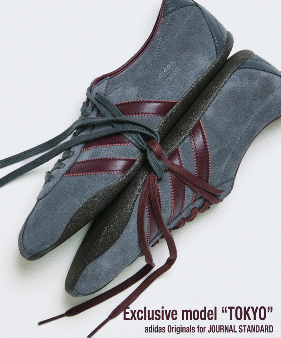 JS別注adidas TOKYO登場。絶妙グレー×バーガンディーで差がつく大人の休日靴